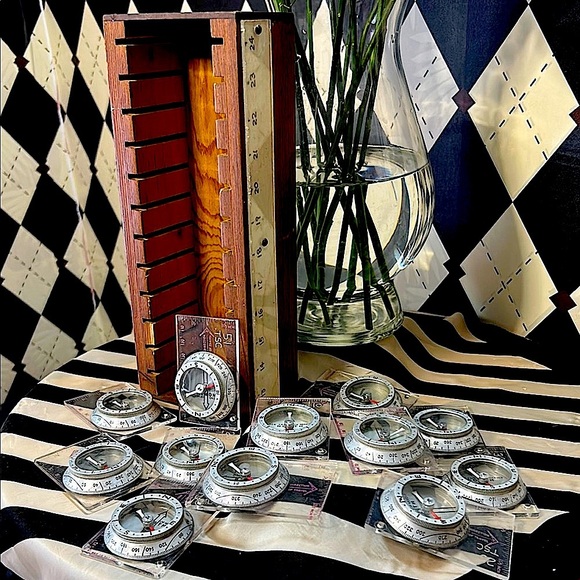 Vintage Compasses Set of 12 Silva in Wooden Box – Classic Scout Gear Collectible - Picture 3 of 16